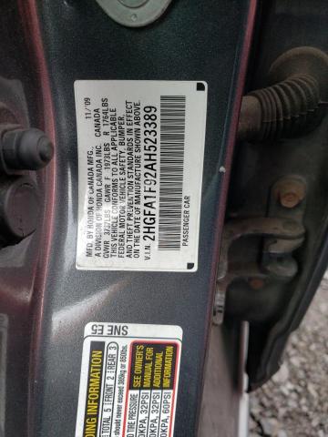 2HGFA1F92AH523389 - 2010 HONDA CIVIC EXL Boz foto 10