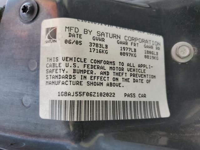 1G8AJ55F06Z102022 - 2006 SATURN ION LEVEL Ağ foto 10