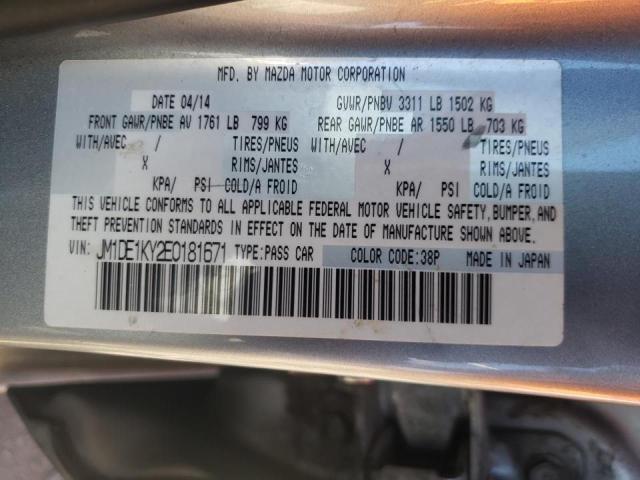 JM1DE1KY2E0181671 - 2014 MAZDA MAZDA2 SPO 银色 照片 10