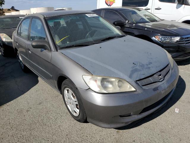 1HGES16365L010949 - 2005 HONDA CIVIC DX V GRAY photo 1