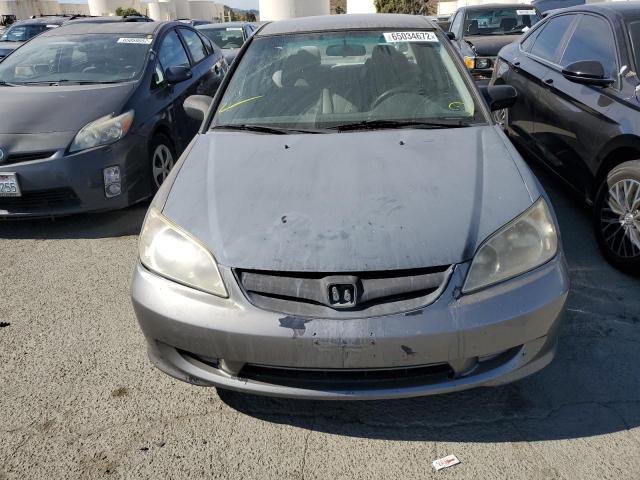 1HGES16365L010949 - 2005 HONDA CIVIC DX V GRAY photo 9