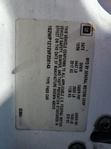 1G2WP1212VF258143 - 1997 PONTIAC GRAND PRIX ნაცრისფერი ფოტო 10