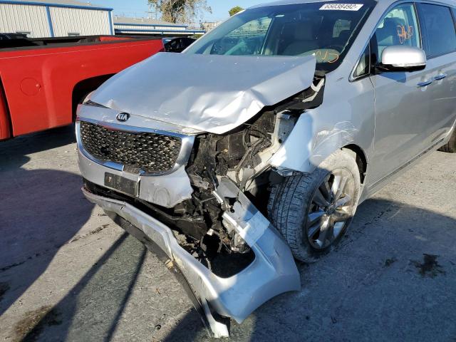 KNDME5C1XG6174475 - 2016 KIA SEDONA SXL SILVER photo 9