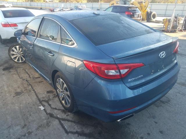 5NPE34AF3GH325407 - 2016 HYUNDAI SONATA SPO BLUE photo 3