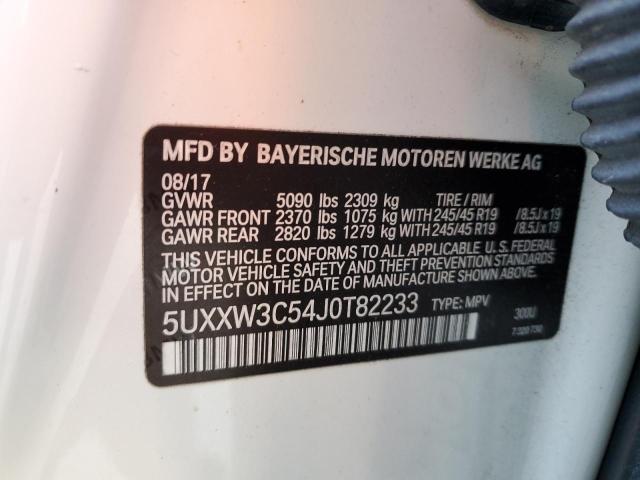 5UXXW3C54J0T82233 - 2018 BMW X4 XDRIVE2 Մոխրագույն լուսանկար 10