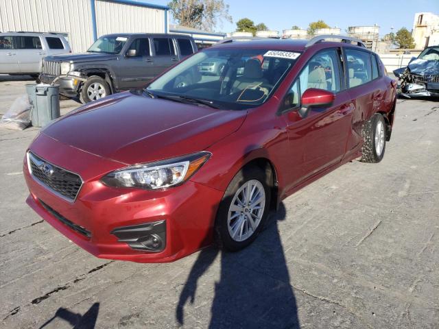 4S3GTAB69H3748236 - 2017 SUBARU IMPREZA PR RED photo 2