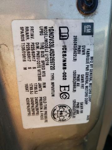 1GNDV33L45D269720 - 2005 CHEVROLET UPLANDER L Qəhvəyi foto 10