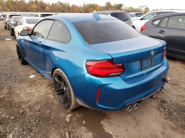 WBS1J5C54J7B69996 - 2018 BMW M2 BLUE photo 3