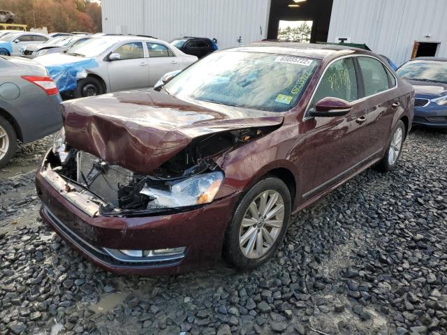 1VWCP7A37CC037850 - 2012 VOLKSWAGEN PASSAT SEL BURGUNDY photo 2