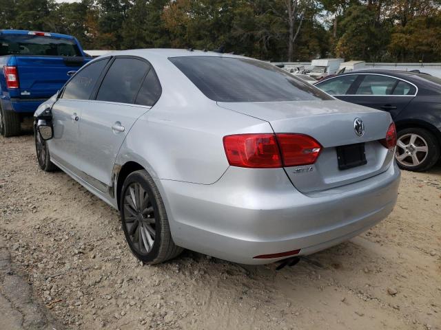 3VWLX7AJ2CM320363 - 2012 VOLKSWAGEN JETTA SEL SILVER photo 3