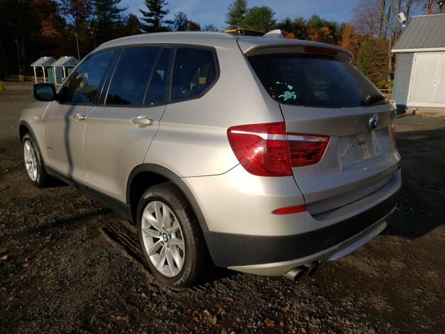 5UXWX9C57D0A21551 - 2013 BMW X3 XDRIVE2 GRAY photo 3