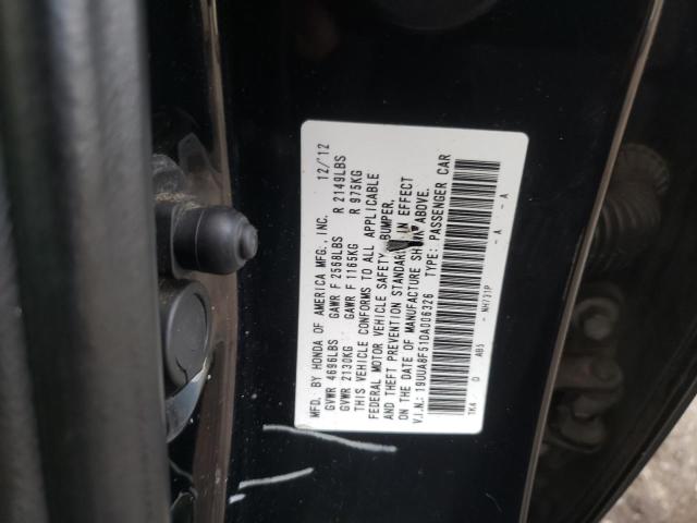 19UUA8F51DA006326 - 2013 ACURA TL TECH BLACK photo 10