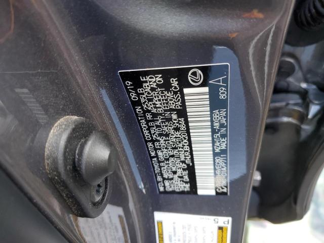 JTHU9JBH0K2018844 - 2019 LEXUS UX 250H GRAY photo 10