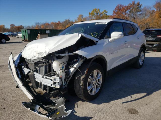 3GNKBCRS1KS639869 - 2019 CHEVROLET BLAZER 2LT WHITE photo 2