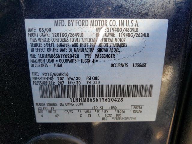 1LNHM86S61Y620428 - 2001 LINCOLN LS 蓝色 照片 10