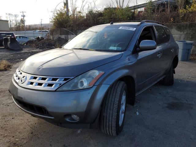 JN8AZ08W25W402422 - 2004 NISSAN MURANO SILVER photo 2