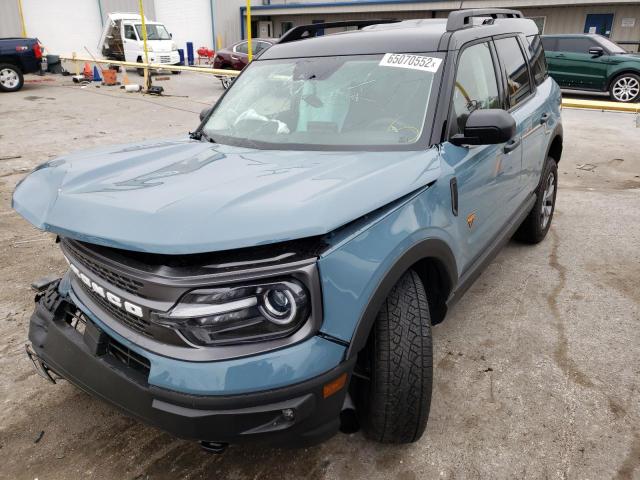 3FMCR9D99NRD79227 - 2022 FORD BRONCO SPO BLUE photo 2