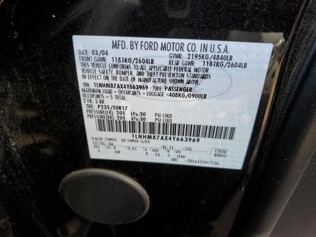 1LNHM87AX4Y663969 - 2004 LINCOLN LS 黑色 照片 10