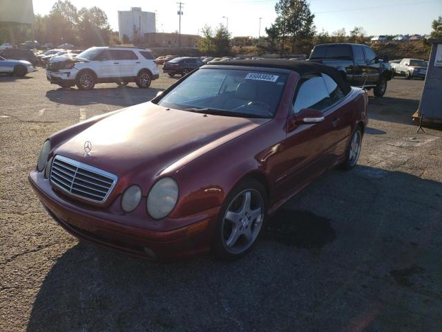 WDBLK70G32T117732 - 2002 MERCEDES-BENZ CLK 430 BURGUNDY photo 2