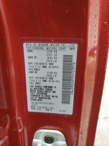 3N63M0ZN7FK719972 - 2015 CHEVROLET CITY EXPRE Bordeaux Foto 10