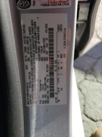 3FADP4EJ2JM112499 - 2018 FORD FIESTA SE SILVER photo 10