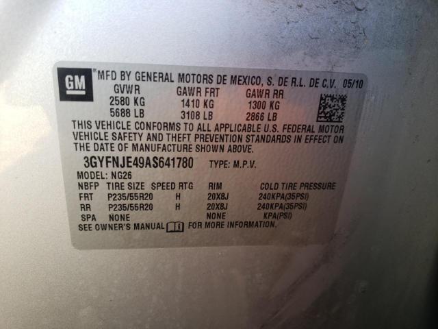 3GYFNJE49AS641780 - 2010 CADILLAC SRX PERFOR 银色 照片 12