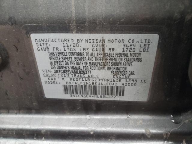 3N1CN8EV4ML826377 - 2021 NISSAN VERSA SV GRAY photo 12