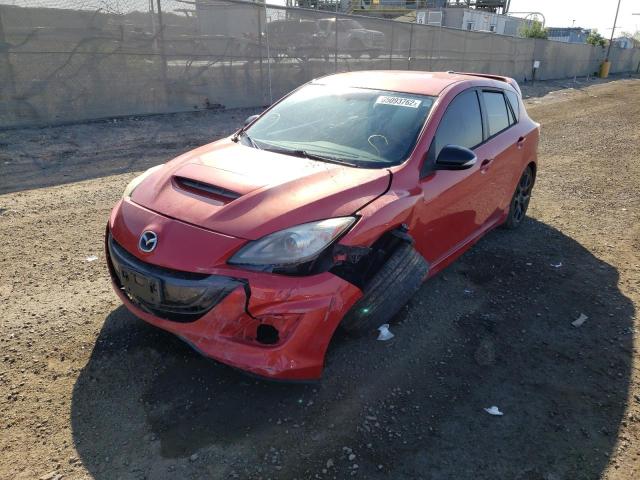 JM1BL1L43D1748892 - 2013 MAZDA SPEED 3 RED photo 2