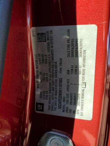 1GCHTCEN9H1197403 - 2017 CHEVROLET COLORADO L RED photo 10