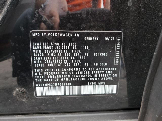 WVGKMPE27MP061340 - 2021 VOLKSWAGEN ID.4 PRO S შავი ფოტო 10