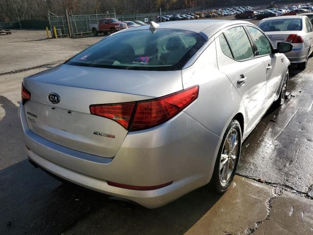 KNAGN4A69B5142215 - 2011 KIA OPTIMA EX SILVER photo 4