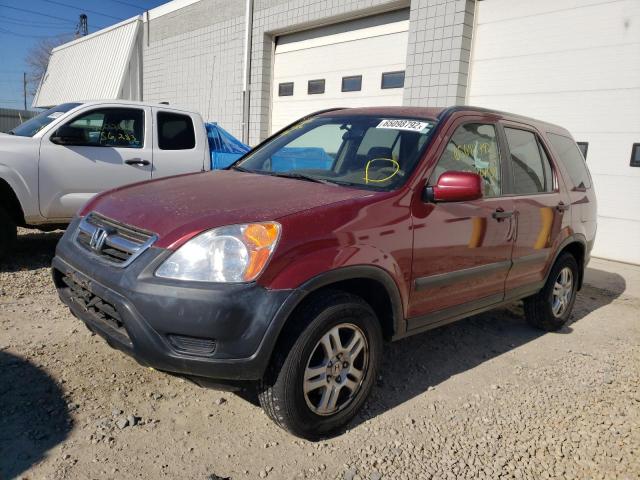 JHLRD78874C037035 - 2004 HONDA CR-V BURGUNDY photo 2