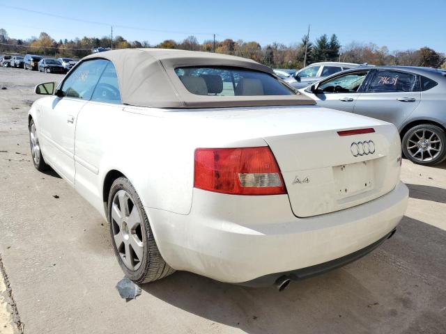 WAUAT48H95K014162 - 2005 AUDI A4 3.0 CAB WHITE photo 3