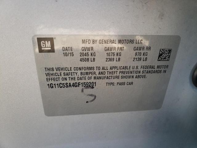 1G11C5SA4GF159201 - 2016 CHEVROLET MALIBU LIM 灰色 照片 10