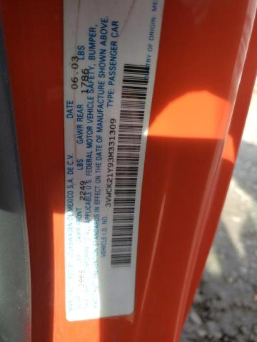 3VWCK21Y93M331309 - 2003 VOLKSWAGEN NEW BEETLE 橙色 照片 10