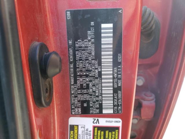 4T3BK11A49U003377 - 2009 TOYOTA VENZA RED photo 10