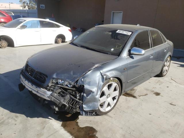 WAUPL68E24A037721 - 2004 AUDI S4 GRAY photo 2