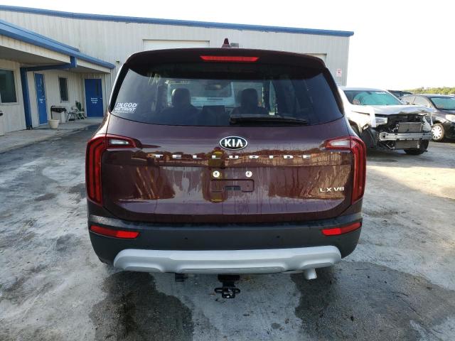 5XYP24HC1MG113986 - 2021 KIA TELLURIDE MAROON photo 6