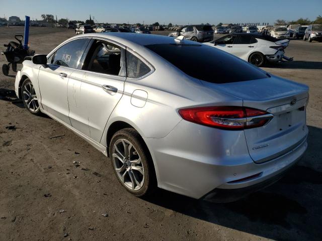 3FA6P0CD2KR118337 - 2019 FORD FUSION SEL SILVER photo 3