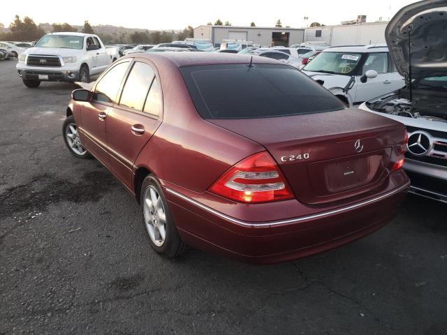 WDBRF61J22F193752 - 2002 MERCEDES-BENZ C 240 BURGUNDY photo 3