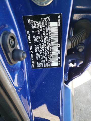 SHHFK7H49JU207038 - 2018 HONDA CIVIC SPOR BLUE photo 10