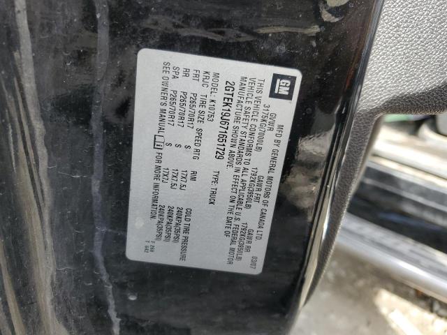 2GTEK19J671651729 - 2007 GMC SIERRA 150 BLACK photo 10