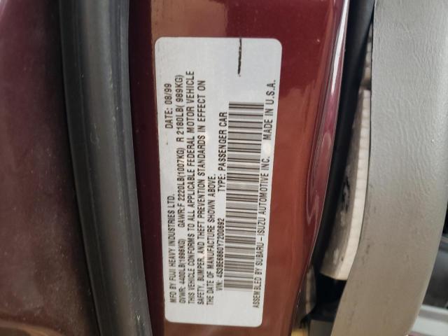 4S3BE6860Y7200692 - 2000 SUBARU LEGACY OUT BURGUNDY photo 10