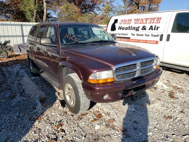 1D4HS48N23F597225 - 2003 DODGE DURANGO SL MAROON photo 1