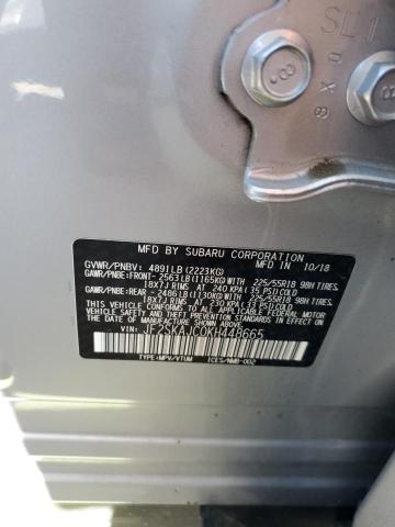 JF2SKAJC0KH448665 - 2019 SUBARU FORESTER S SILVER photo 10