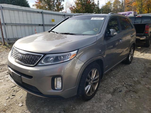 5XYKWDA70EG527807 - 2014 KIA SORENTO GRAY photo 2