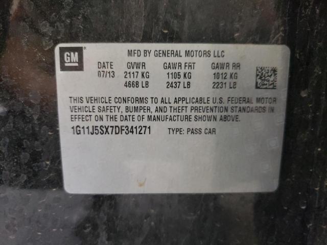 1G11J5SX7DF341271 - 2013 CHEVROLET MALIBU LTZ შავი ფოტო 10