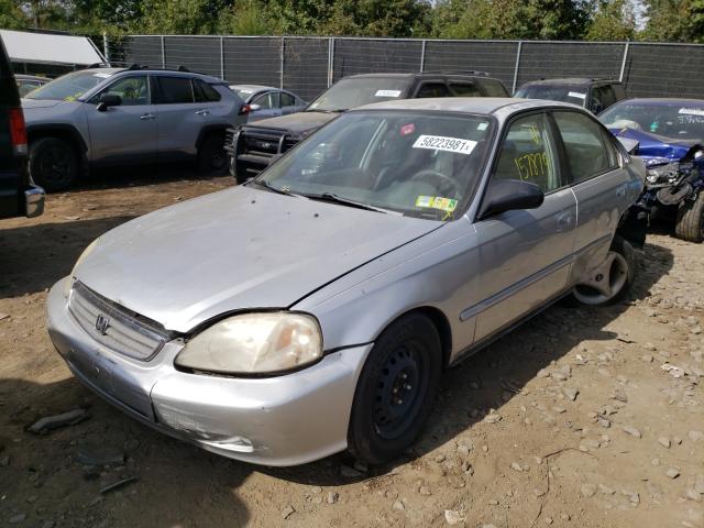 2HGEJ6616YH571880 - 2000 HONDA CIVIC BASE SILVER photo 2