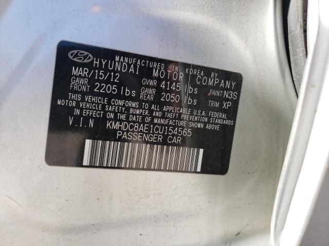 KMHDC8AE1CU154565 - 2012 HYUNDAI ELANTRA TO SILVER photo 10