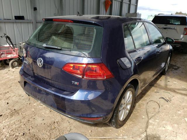 3VW217AU9FM036174 - 2015 VOLKSWAGEN GOLF BLUE photo 4